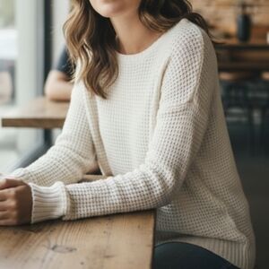 Love By Design Cream Zipper Back Sweater